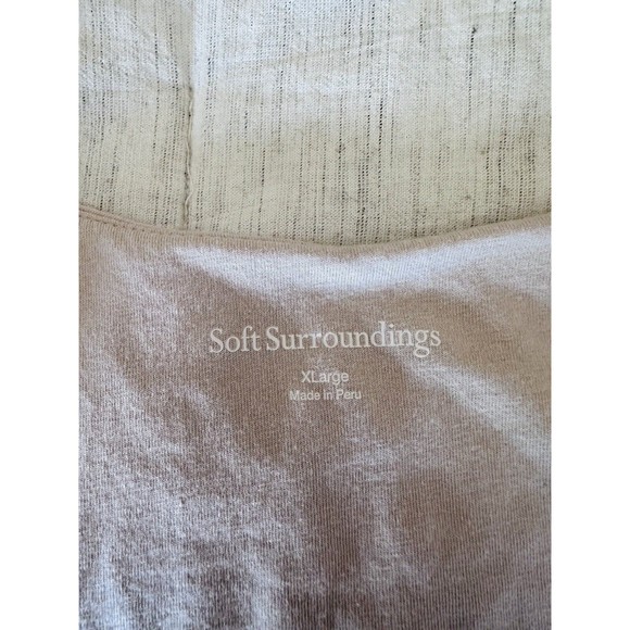 Soft Surroundings Alyssa Knit Top Size XL Beige Surplice Faux Wrap 3/4 Sleeve - Picture 5 of 8